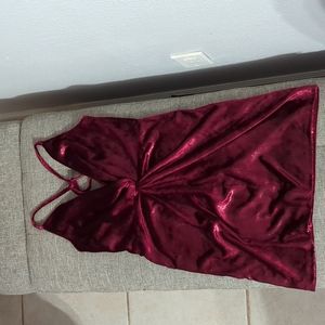 Lulu's Maroon velvet shimmery party dress